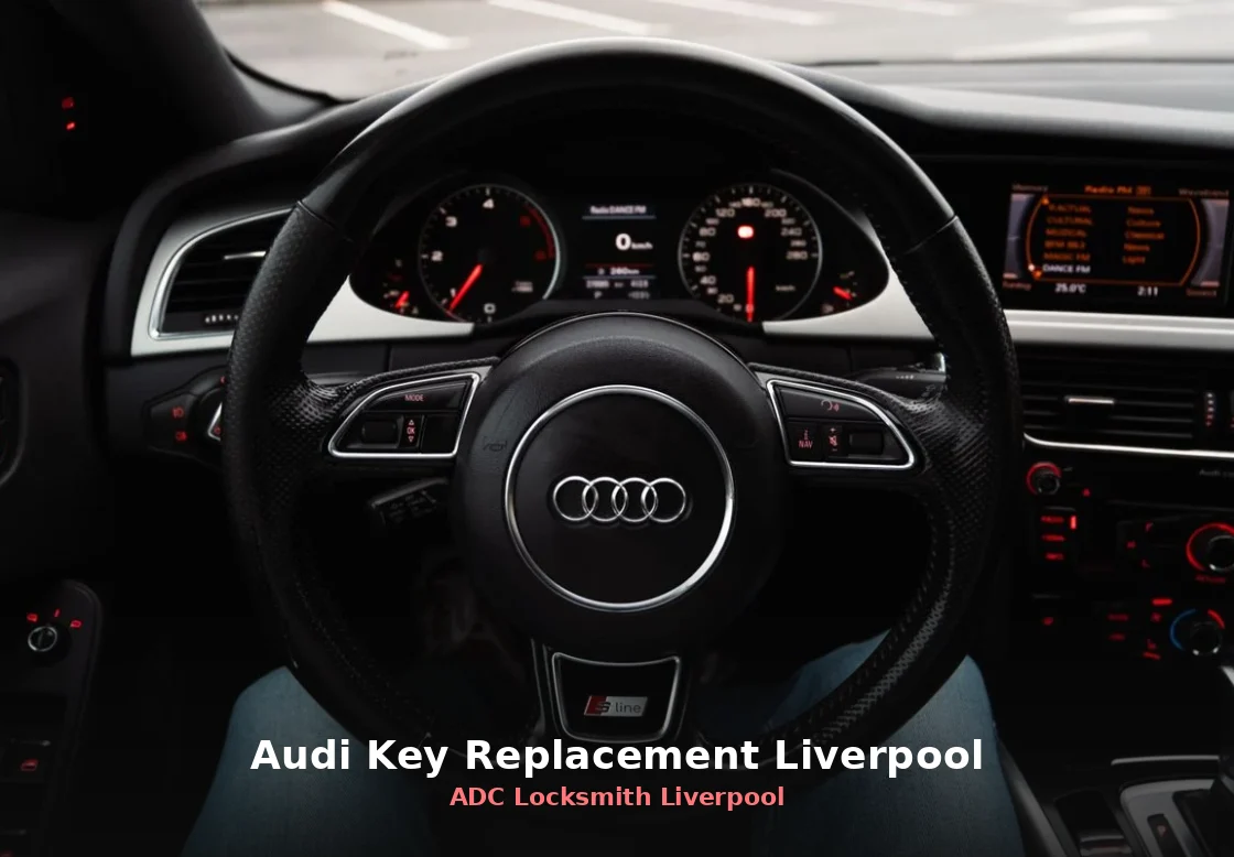 Audi steering wheel and dashboard