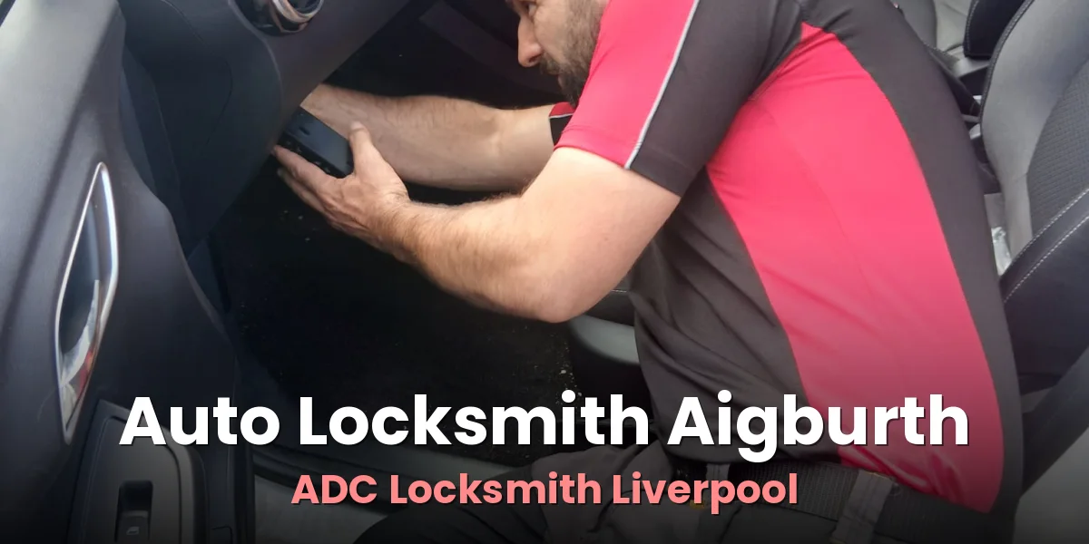 Craig Evans of ADC Locksmith working on a vehicle key during a mobile job