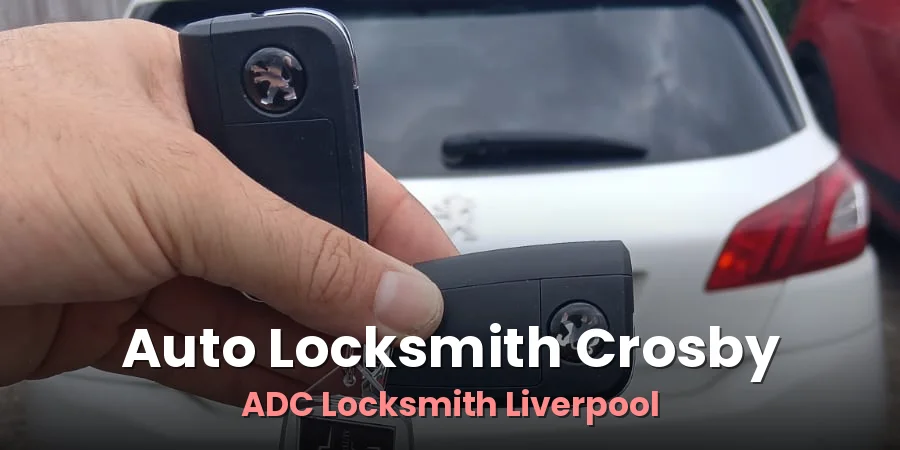 New flip key held beside a white car after programming