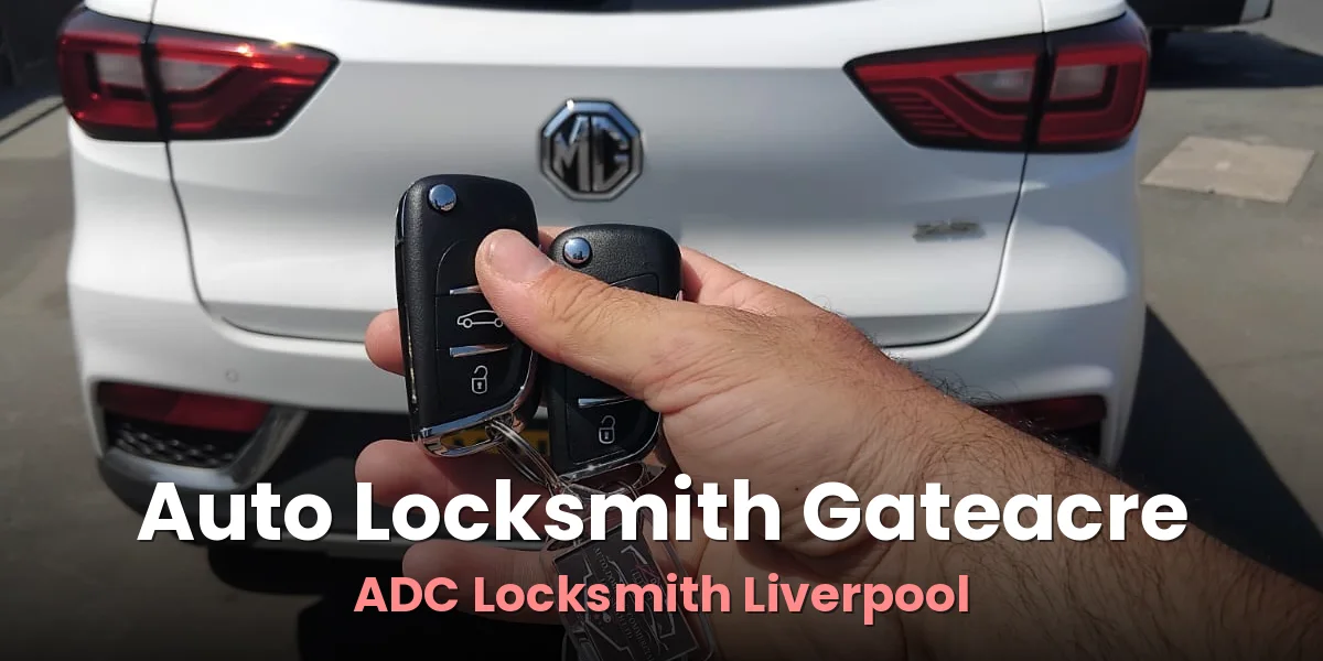 Remote key for an MG tested at the car after programming by ADC Locksmith