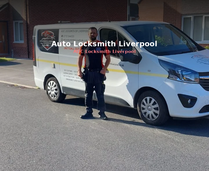 Craig Evans of ADC Locksmith with his mobile workshop van in Liverpool
