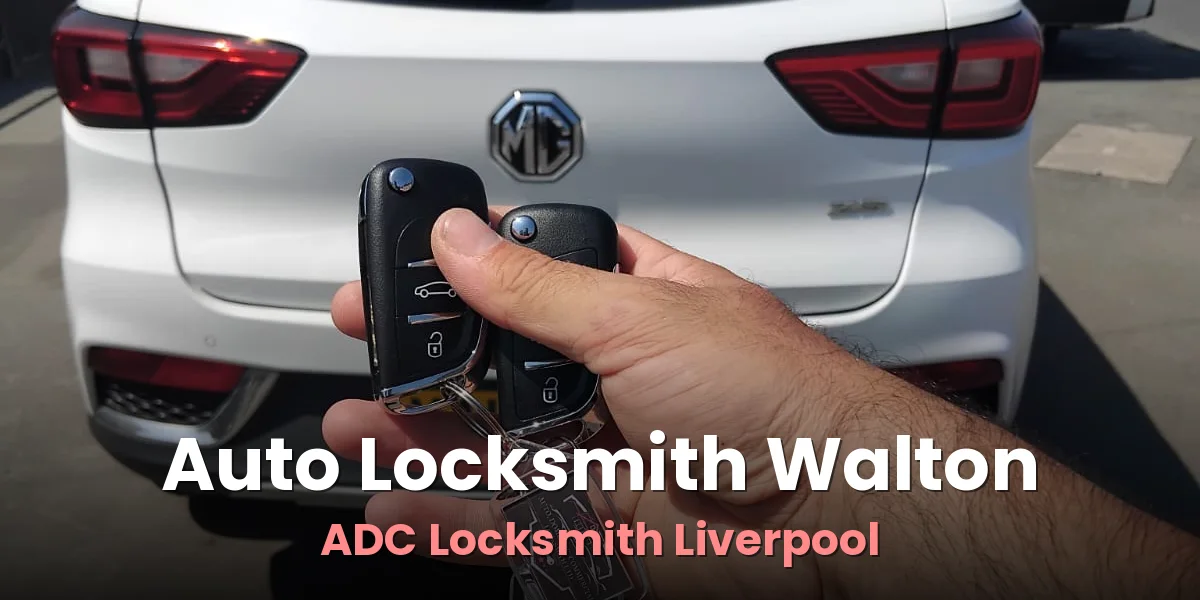 New remote key for an MG tested at the car after programming