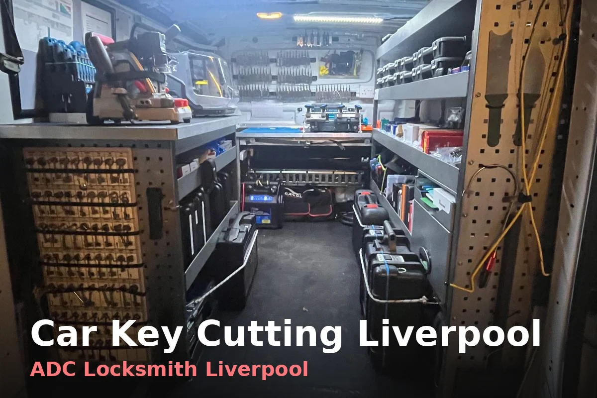 Key cutting and programming equipment inside the ADC Locksmith van