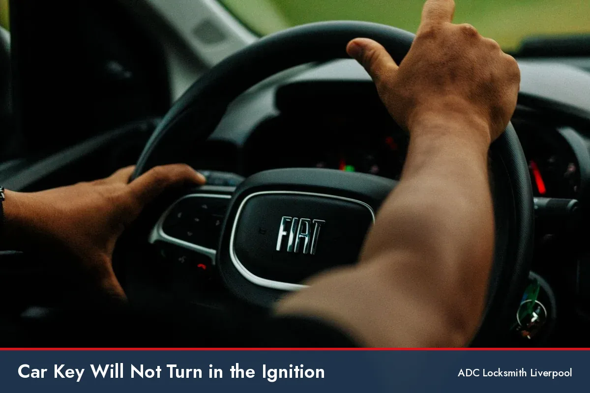 car key will not turn in the ignition, hands on the steering wheel