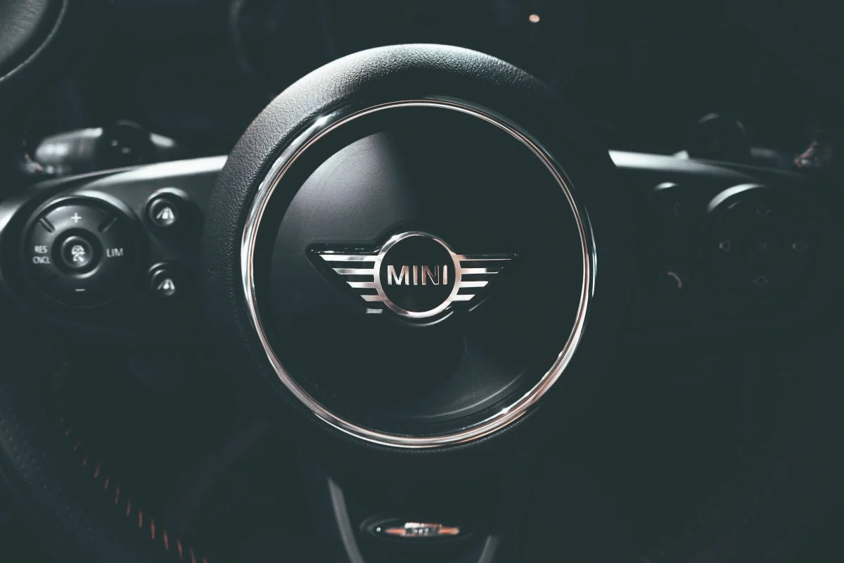 MINI steering wheel close up