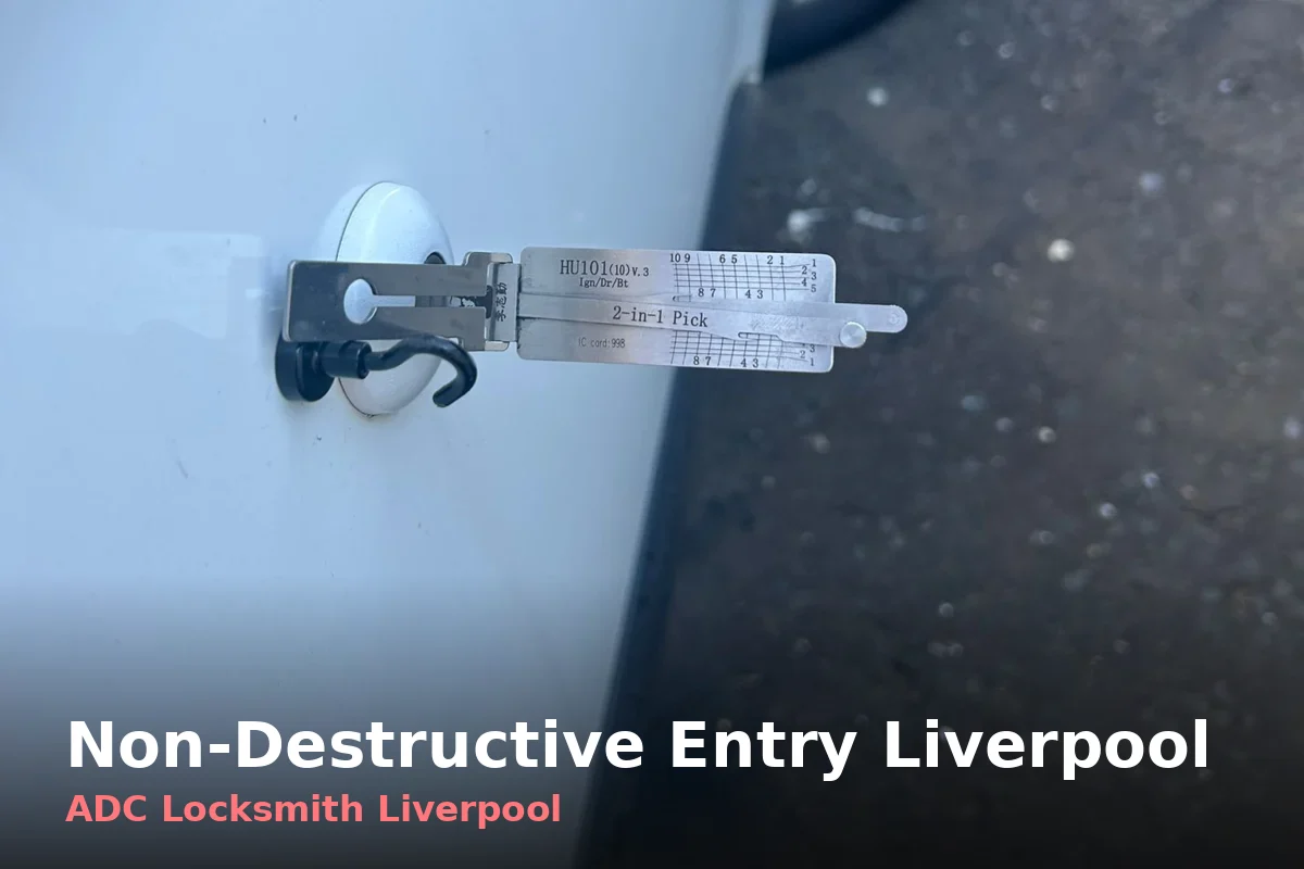 Lock tool in a car door lock during non destructive entry
