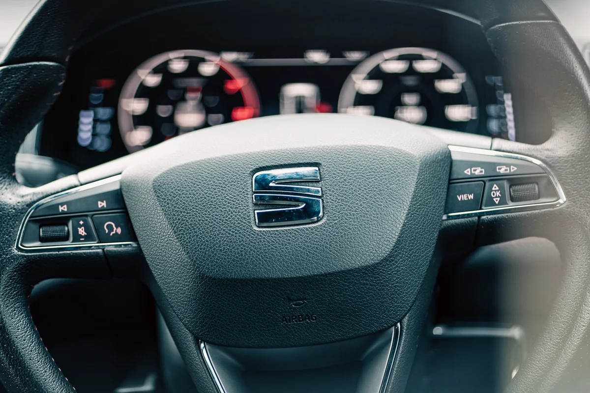 SEAT steering wheel and dashboard