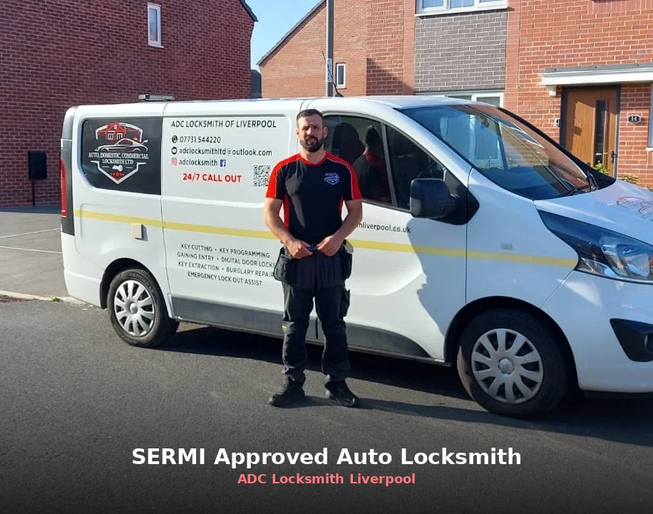Craig Evans standing beside the ADC Locksmith van